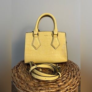 Aldo Yellow Crocodile Pattern Handbag/Crossbody